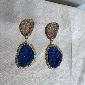 Gold and Blue Earrings